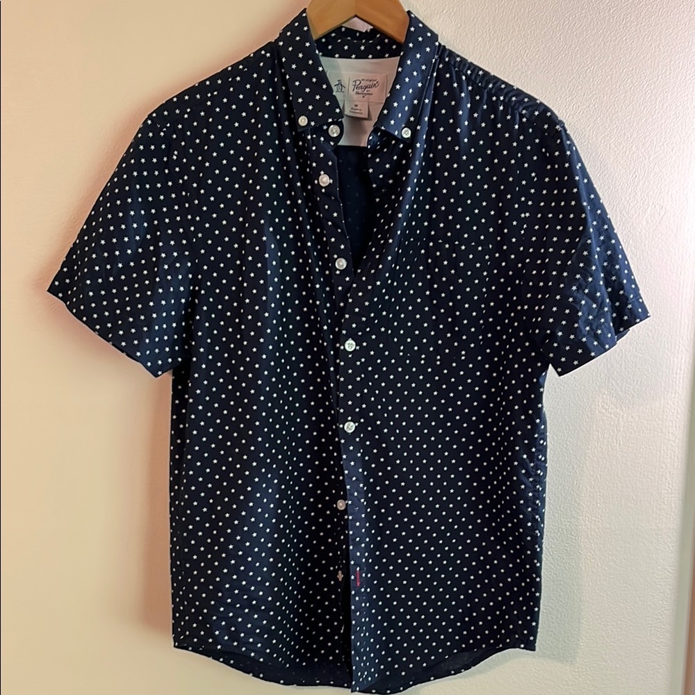 Original Penguin Blue and White Casual Button Down Shirt